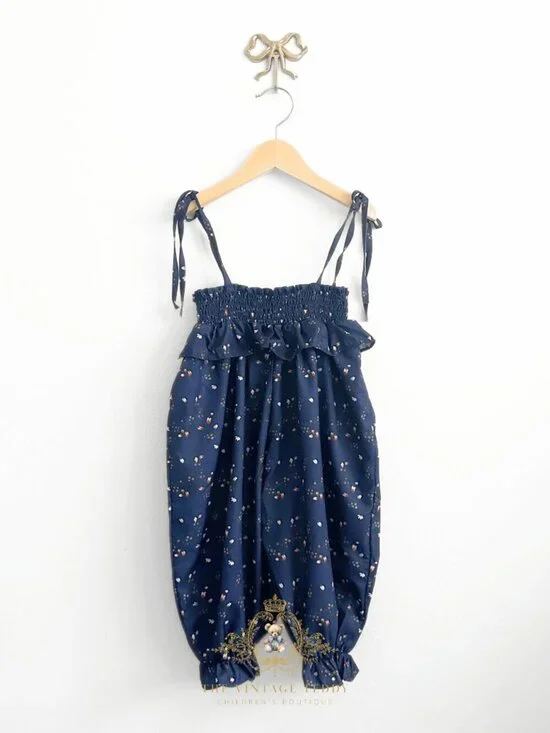 NWT Pretty Girls One-Piece Kids Floral Nap Smocking Ruffles Bohemian Summer 6Y