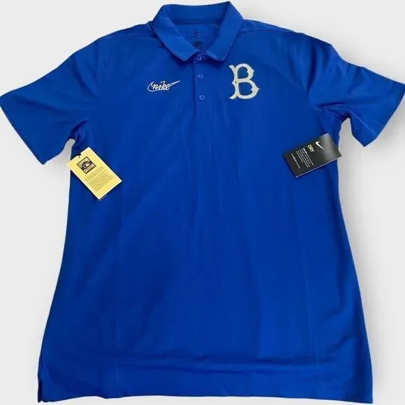 Nike MLB Brooklyn Dodgers Cooperstown Collection DRI-Fit Polo Shirt size M New