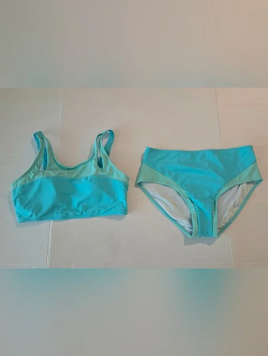 Girls' Aqua Two-Piece Swim Set - Teal