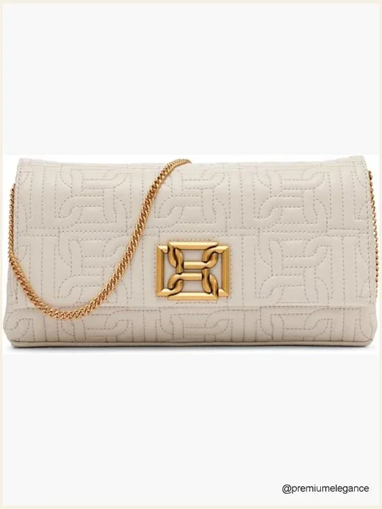 Clutch with Removable Chain, Snap Closure, One Compartment