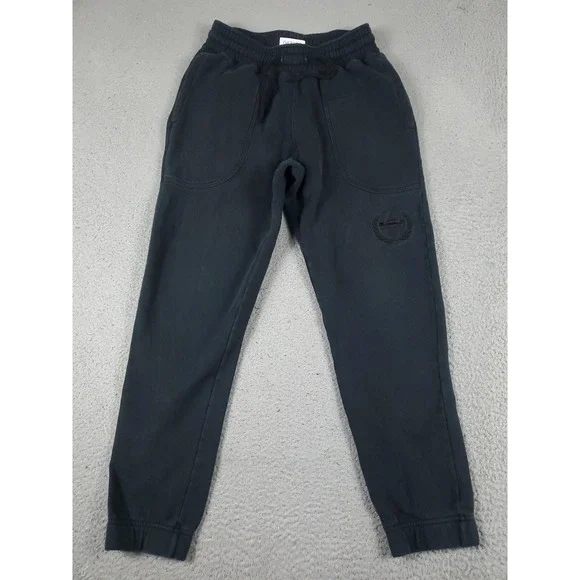 Nike LeBron James Mens Small Black Swoosh Track Joggers Sweatpants 043363