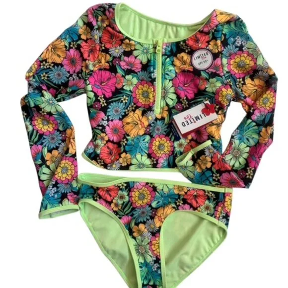 Limited Too Girl's Size 10 Rash guard Swim UPF 30