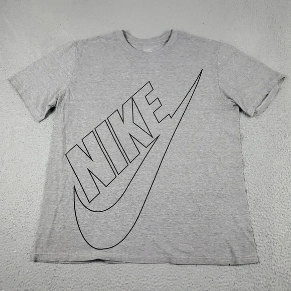 Nike T Shirt Mens XL Gray Swoosh Logo Casual Short Sleeve Crew Neck Tee