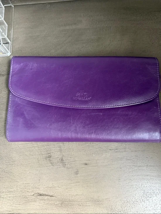 Purple Leather jewelry Clutch