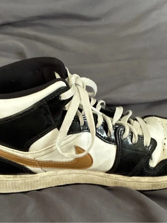 Nike Men’s High-Top Sneakers in Black, White & Gold
