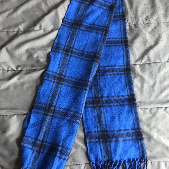 Blue & Black Plaid Scarf