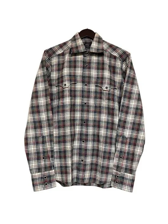 Gucci Plaid Pattern Long Sleeve Wool Flannelette Blouse