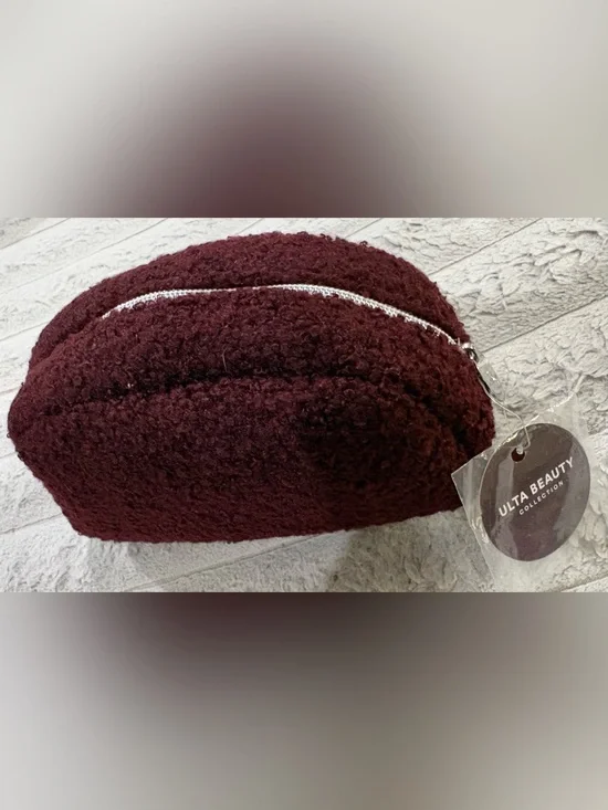 Ulta Beauty Burgundy Textured Cosmetic Bag