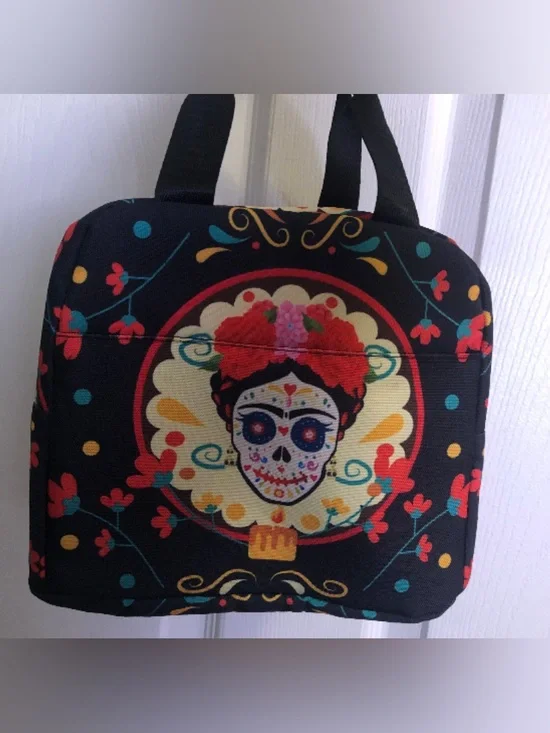 Frida Kahlo Día De Los Muertos lunch bag tote bag purse SKU029