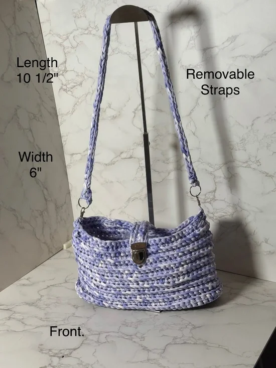 Handmade purple white pocketbook