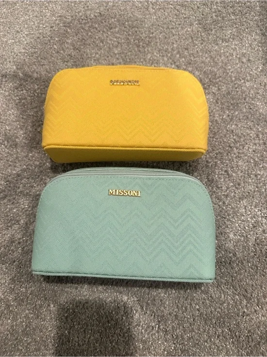 Missoni Yellow and Mint Cosmetic Pouches Set