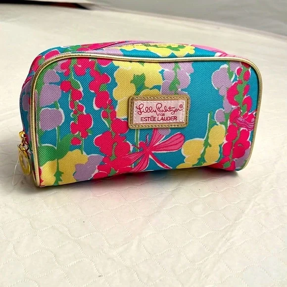 Lilly Pulitzer x Estée Lauder multicolor cosmetic case