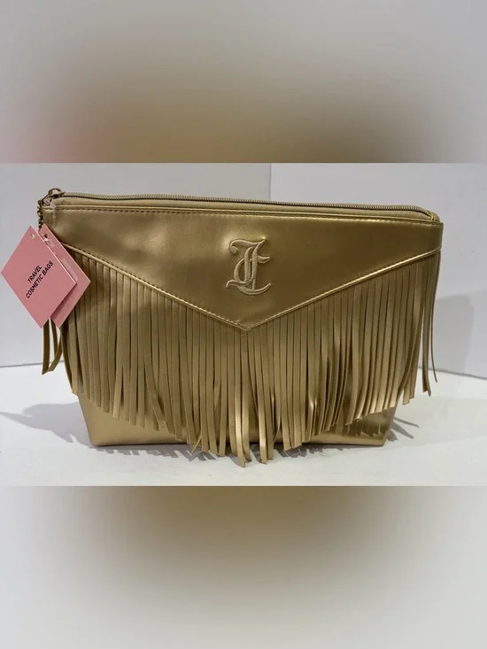 Juicy Couture Gold Fringe Cosmetic Bag NWT