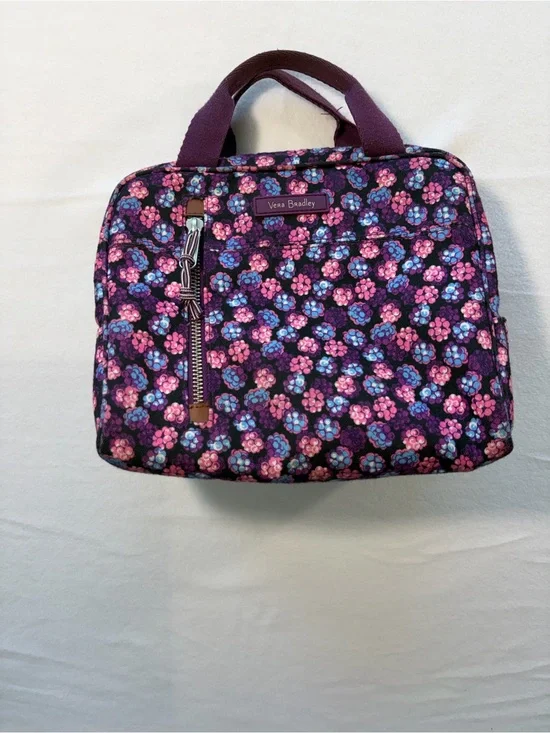 Vera Bradley‎ Purple Floral Quilted Carryall/ lunchbox
