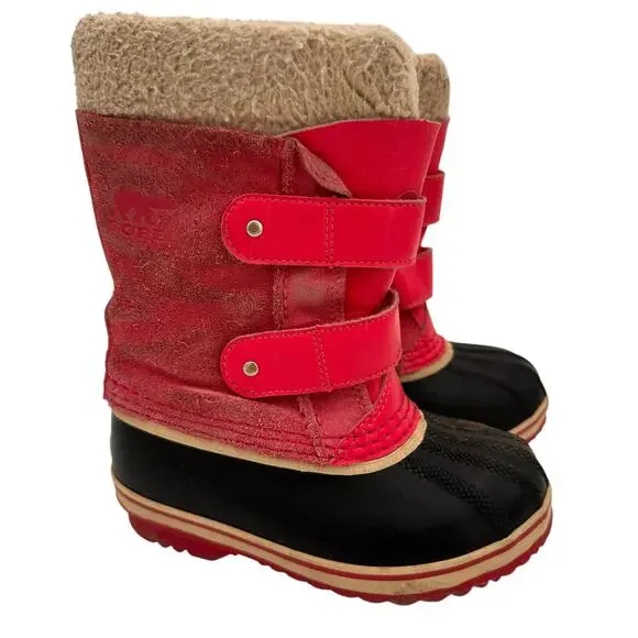 Sorel Girls 1964 Pac Strap Leather Waterproof Snow Boots Size 10