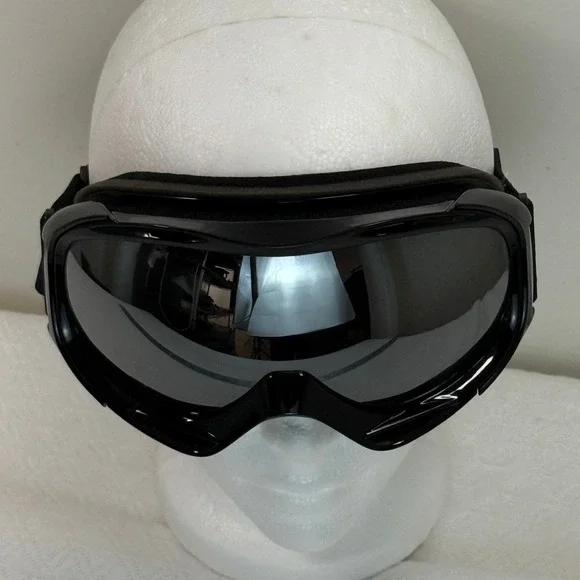 Master Ski Anti Glare Goggles Unisex OS Black/Silver Mirrored EUC Outdoor Gear