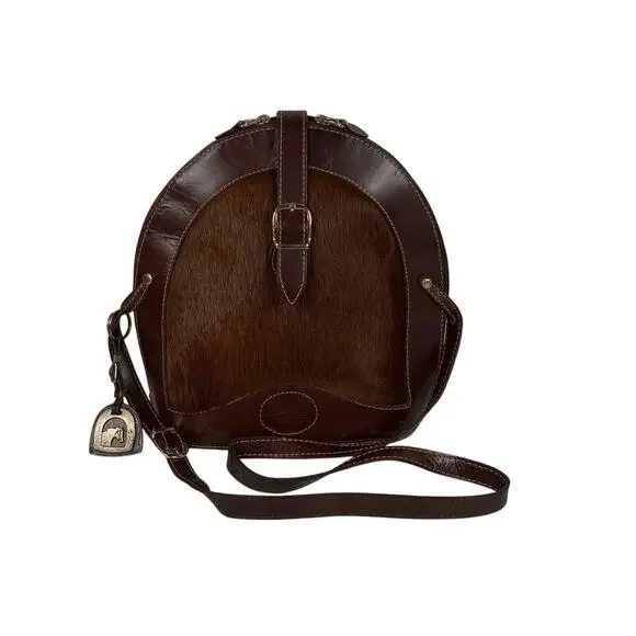 Don Tango Argentine Leather Hair On Hide Dome Crossbody Bag