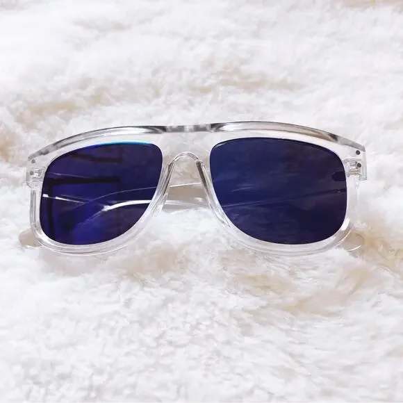 Simon Clear Blue Lenses Classic Sunglasses