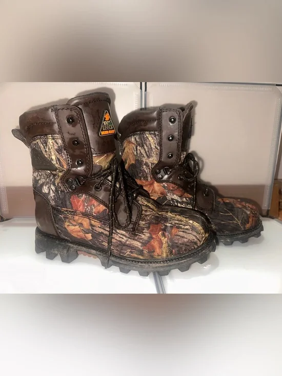 Rocky Kids Brown Camo Lace-Up Waterproof Boots