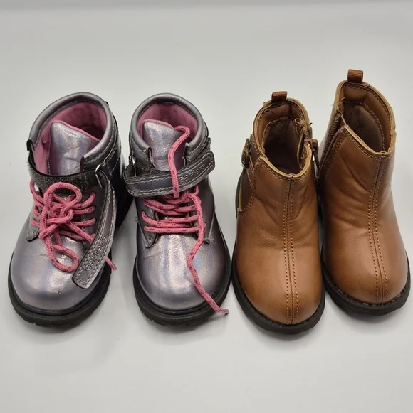Carter's Kids Boots - Metallic Silver and Brown