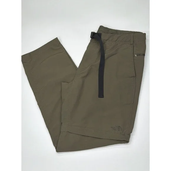 The North Face Mens Convertible Hiking Pants Zip Off Green Khaki Size 38x30‎