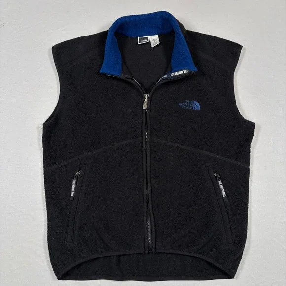 Vtg The North Face Denali Fleece Vest Mens M Black Blue Polartec Made in USA 90s