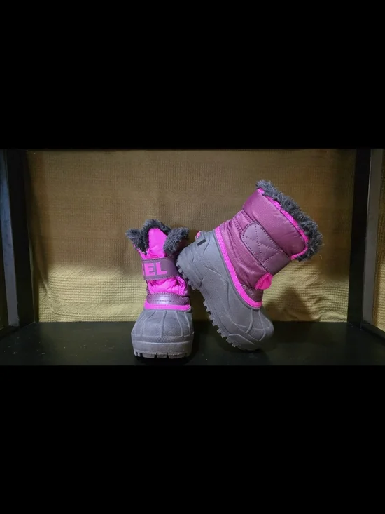 Sorel Kids Waterproof Winter Boots - Pink and Gray