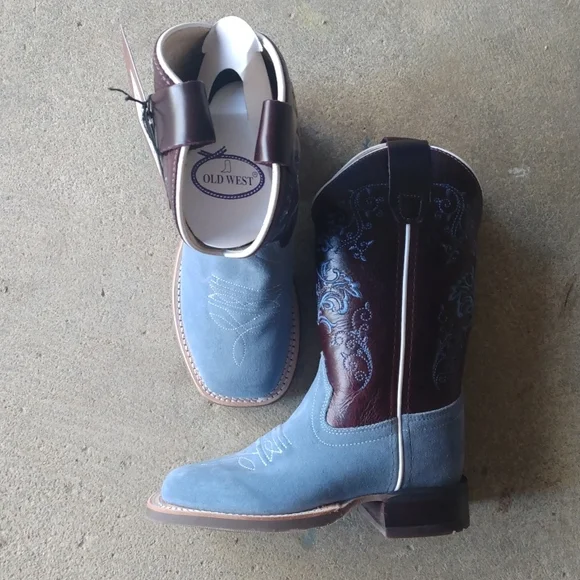 Blue Suede Kid's Western Cowboy Boots