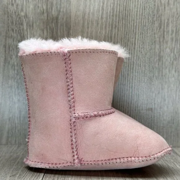 Staheekum Infant Boots Girls Sz XL Very Warm Shearling Lined Booties Suede Pink