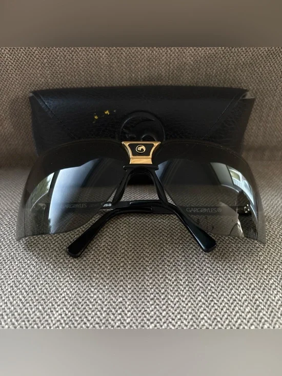 Vintage Authentic Gargoyles Sunglasses Black/Gold RARE