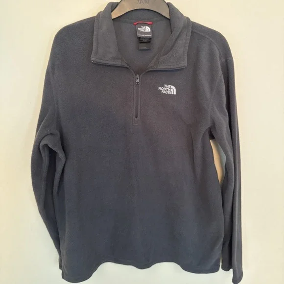 The North Face Men's Gray 1/4 Zip Fleece Pullover Sweatshirt Jacket Sz.‎ LG