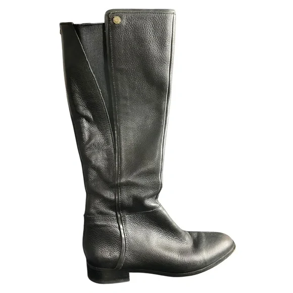 Genuine Leather Riding Boots 4 Louise et Cie Zaya Black Tall Round Toe Classic