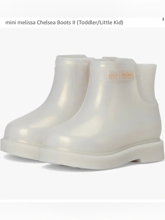 Mini Melissa Chelsea Rain Boots in Pearl