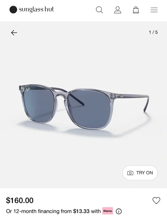 Ray-Ban Transparent Blue Frame with Blue Lenses Sunglasses