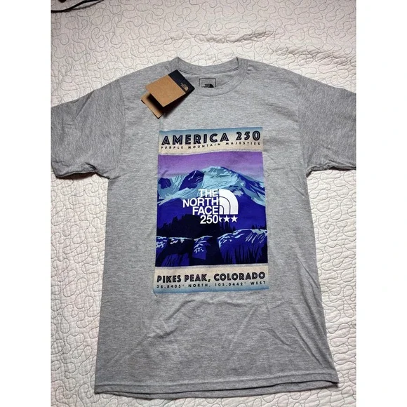 The North Face America 250 Pikes Peak Colorado Relaxed Tee Grey Mens Small