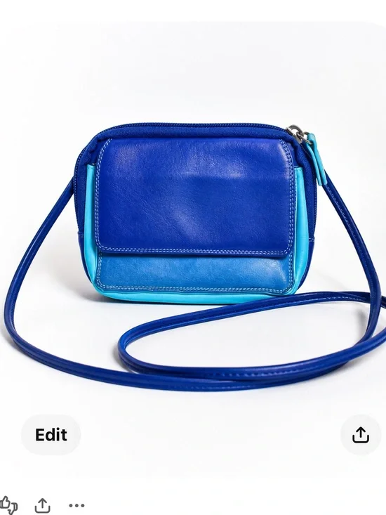 Mywalit New w certificate Blue Two-Tone Crossbody Bag - Brand: