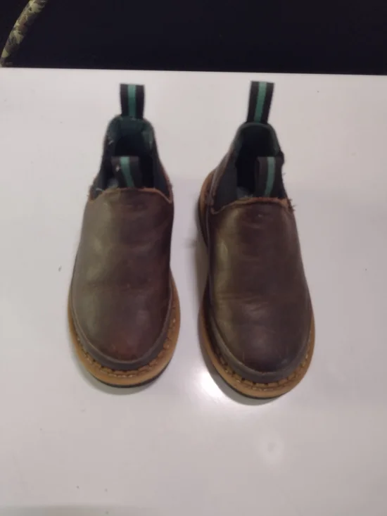 Kids Slip-On Justin Boot, Romeos, Brown Leather Boots