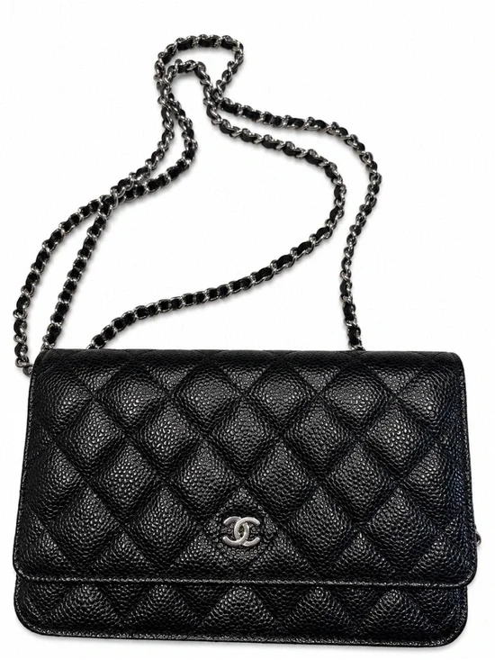Chanel Classic WOC Black Quilted Caviar Leather Silver Hardware ( LIKE NEW )