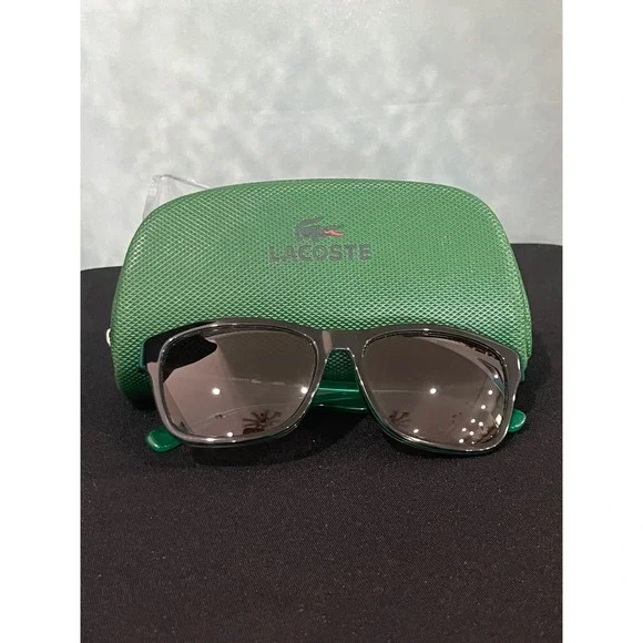 Lacoste L683S 220 Rectangle Sunglasses Green Black Two-Tone with‎ Case