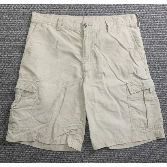 The North Face Mens Nylon Hiking Shorts 36 Gray Green Flat Front Outdoor 7