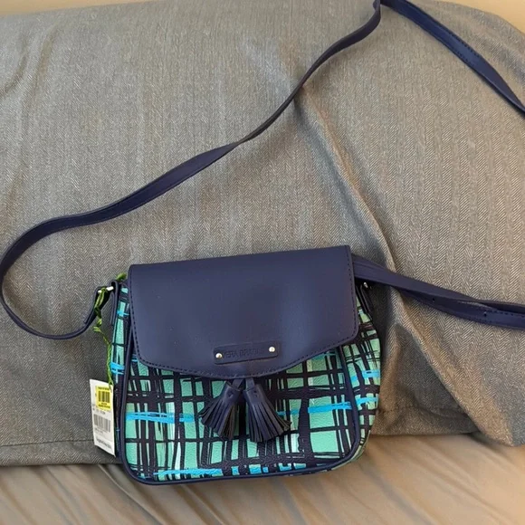 NWT Vera Bradley Navy and Aqua Crossbody Bag