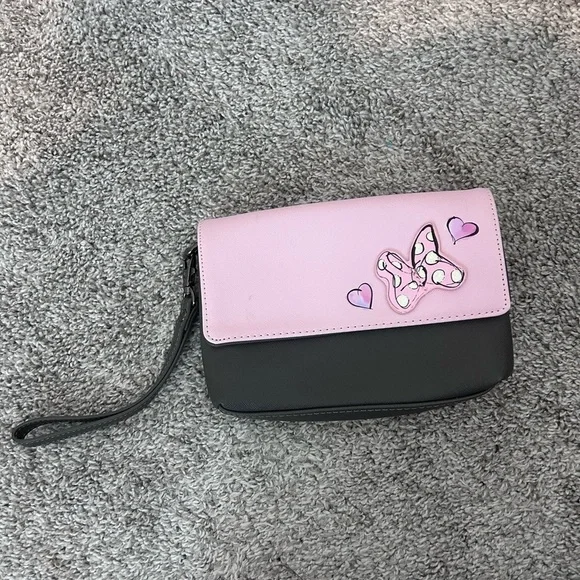 Disney Parks Sweet Minnie Mouse Crossbody Wristlet Bag