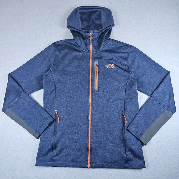 The North Face Canyonlands Jacket Mens Medium Blue Full Zip Pocket Hoodie Fleece