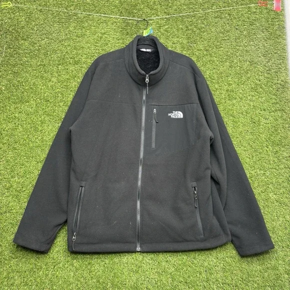 The North Face Jacket Mens XL Black Full-Zip Polyester Fleece Stand-Up Outdoor