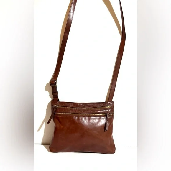 Margot Brown distressed Leather Crossbody Bag