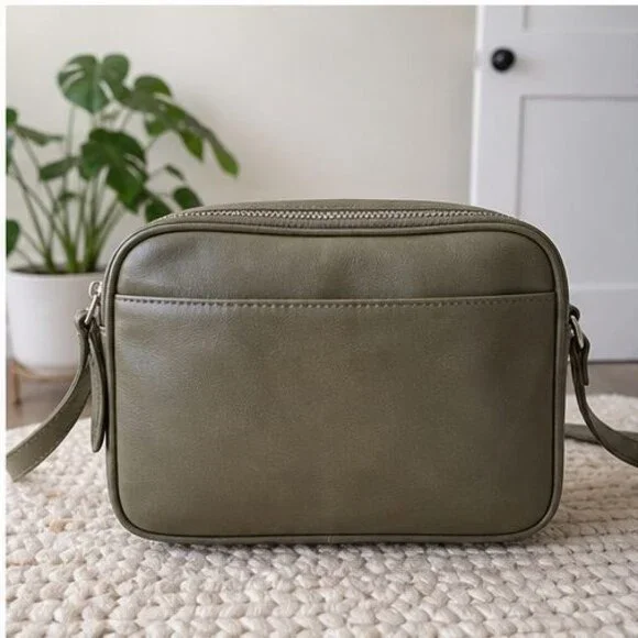 Cream Suede Crossbody Bag