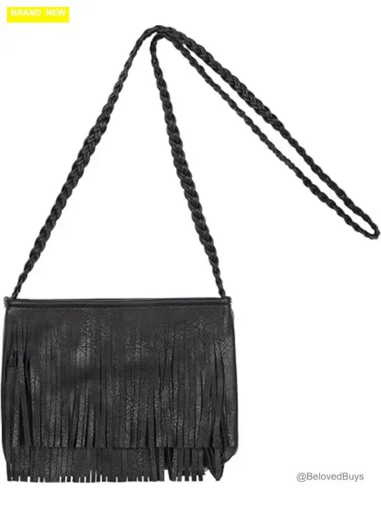 Leather Fringe Messenger Bag Hobo Crossbody Tassel Shoulder Bag