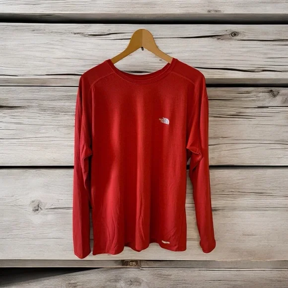 THE NORTH FACE ORANGE VAPOR WICK LONG SLEEVE MENS LARGE