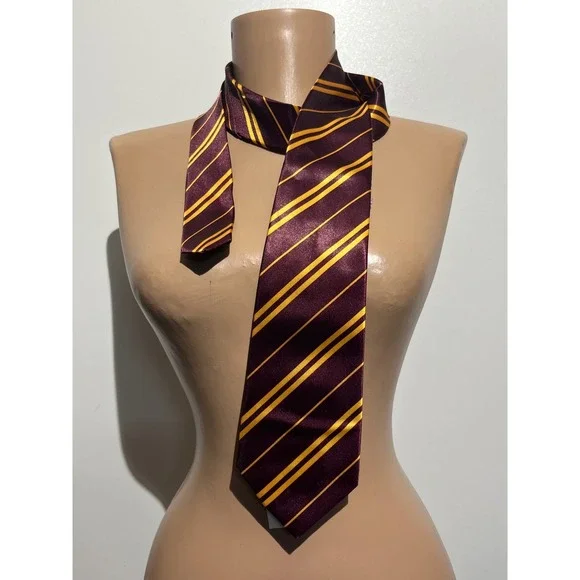 Harry Potter Gryffindor Tie Rubies Costume Co Burgundy Gold Striped Necktie