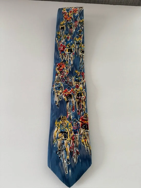 Land’s End 100% Silk Neck Tie-Multicolor Cycling